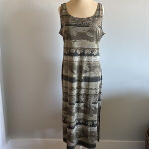 Vintage Molly Malloy Maxi dress Womens 8 safari scoop neck sleeveless vacation